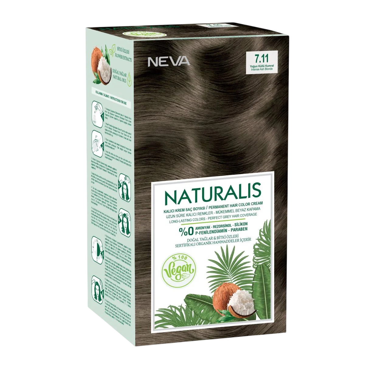 Neva, Naturalis, Vegan, Permanent hårfärg, 7.11 , 150 ml