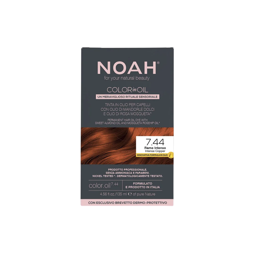 Noah, Color In Oil, Permanent hårfärgningsolja, 7.44 Intense Copper, 135 ml