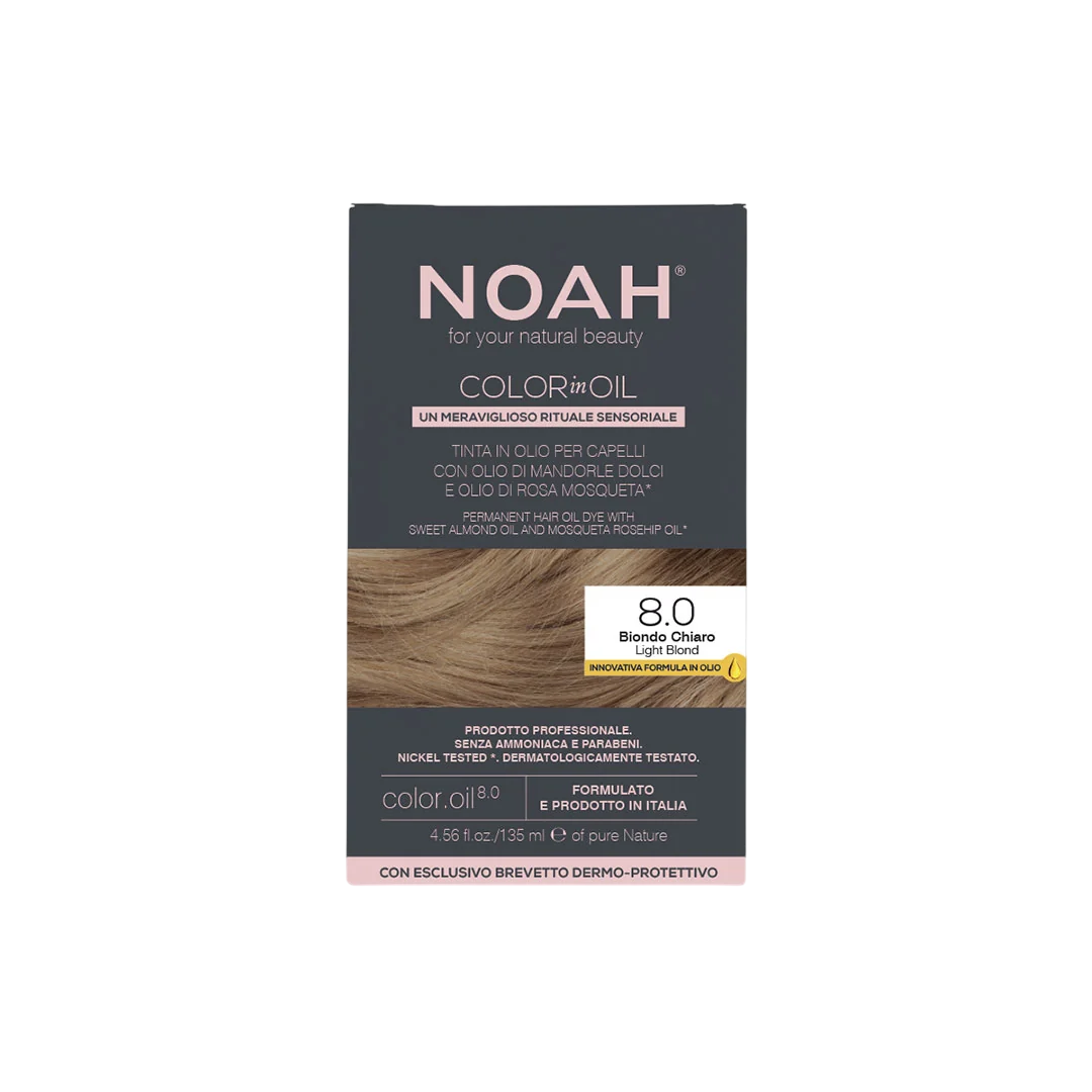 Noah, Color In Oil, Vegan, Permanent hårfärgningsolja, Färgning, 8.0 Light Blond, 135 ml