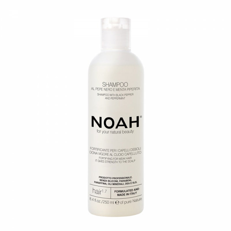 Noah, Natural, Black Pepper & Peppermint, Hårschampo, Förstärkning, 250 ml
