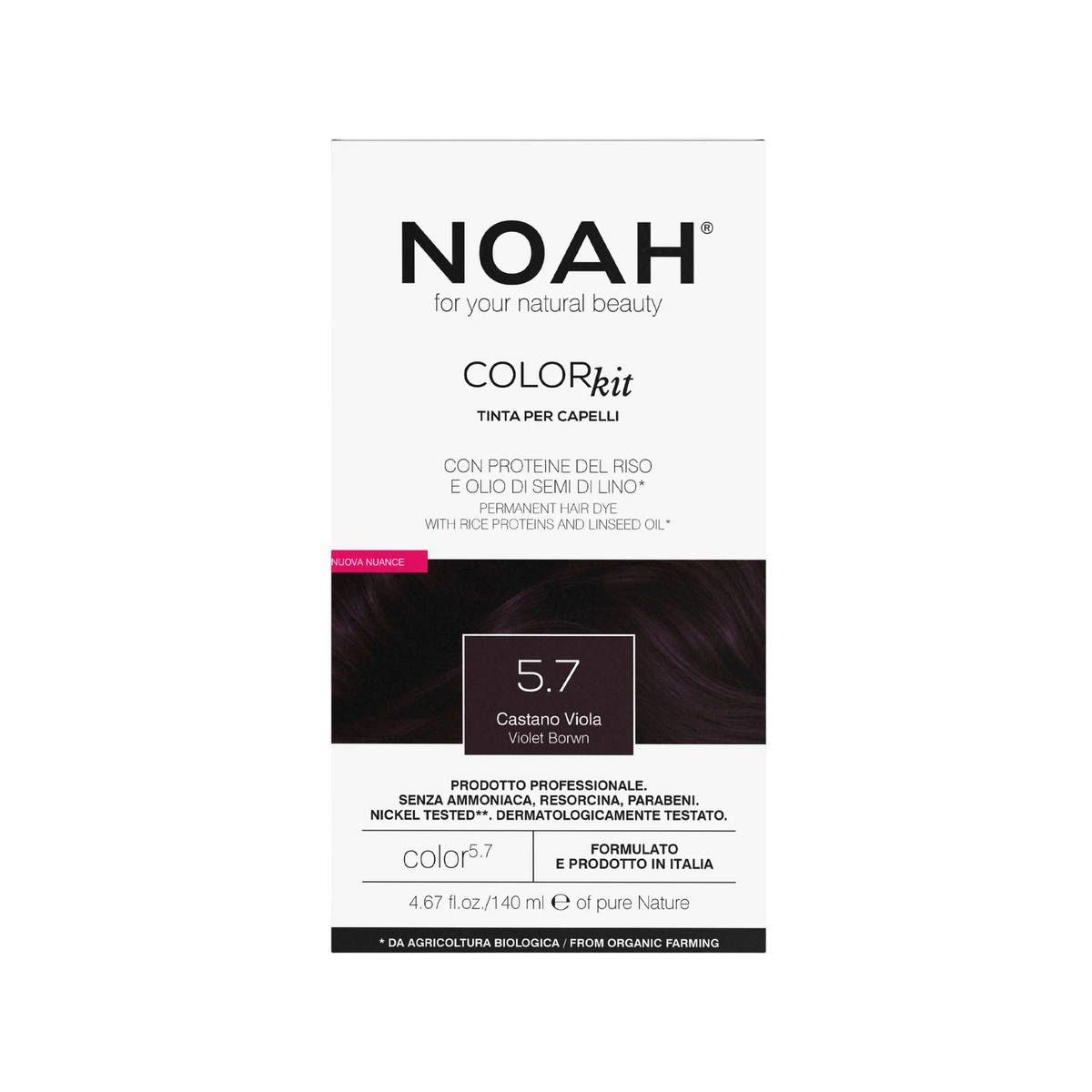 Noah, Permanent Hair Colour, Permanent hårfärg, 5.7 Violet Brown, 140 ml