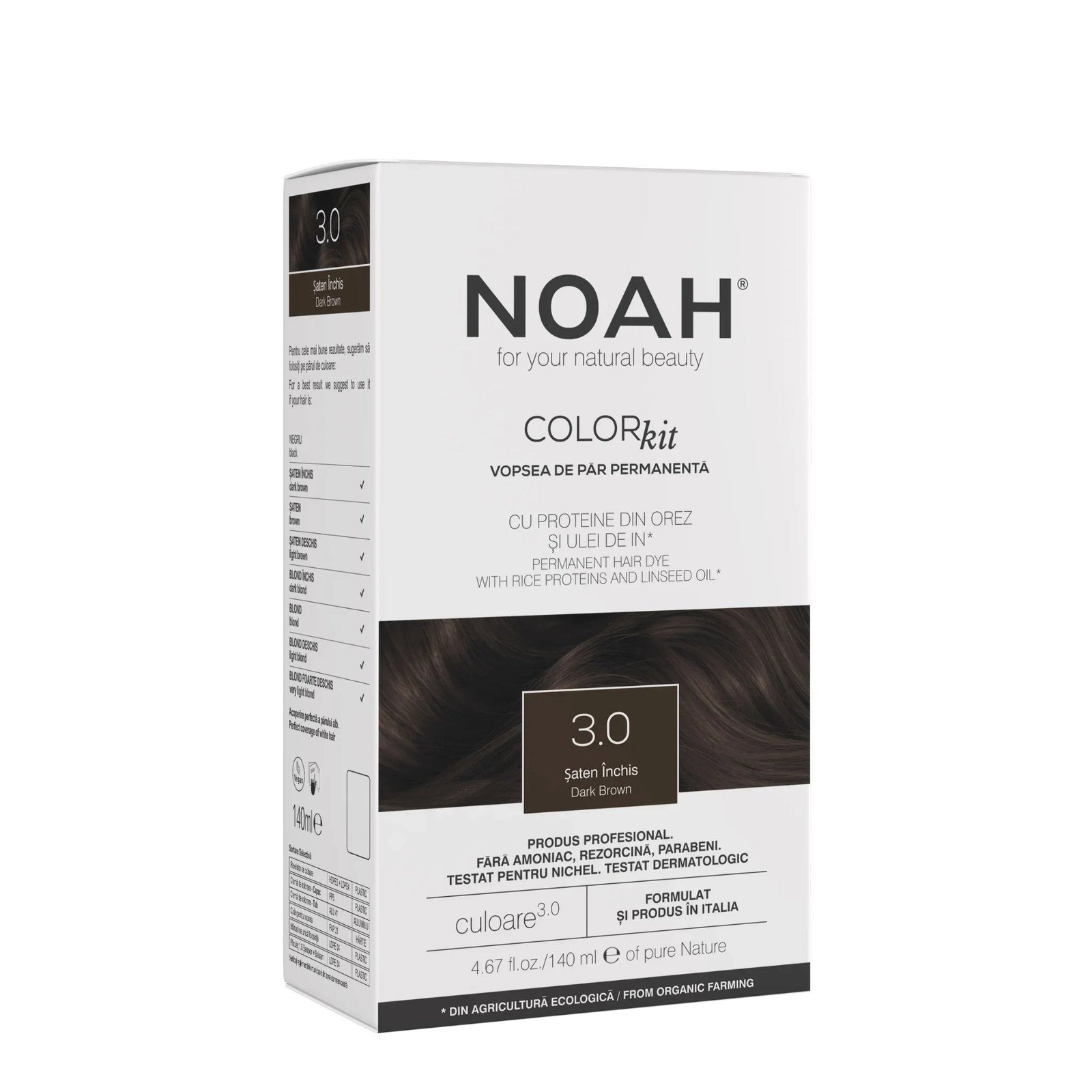 Noah, Permanent Hair Colour, Permanent hårfärg, 3.0 Dark Brown, 140 ml
