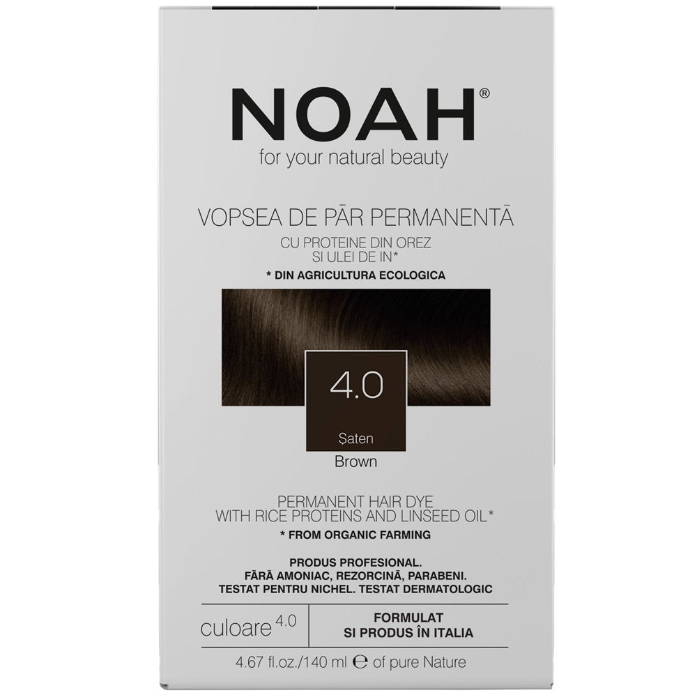 Noah, Permanent Hair Colour, Permanent hårfärg, 4.0 Brown, 140 ml