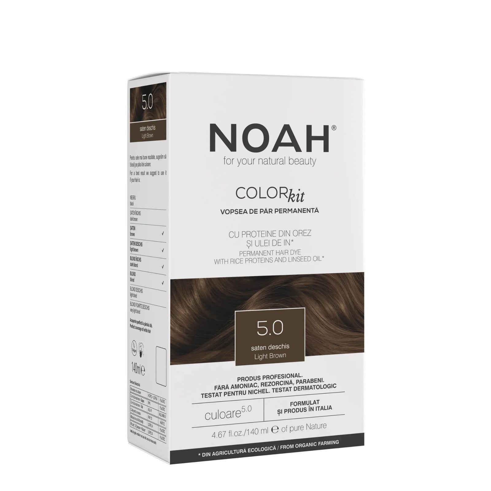 Noah, Permanent Hair Colour, Permanent hårfärg, 5.0 Light Brown, 140 ml