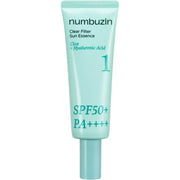 Numbuzin, No.1 Clear Filter Sun Essence, Återfuktande och skyddande, Solkräm, För ansiktet, SPF 50 PA++++, 50 ml