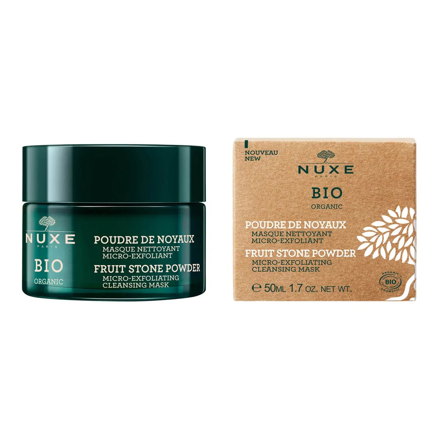 Nuxe, Bio Organic, Vegan, Exfoliering, Kräm mask, För ansiktet, 50 ml