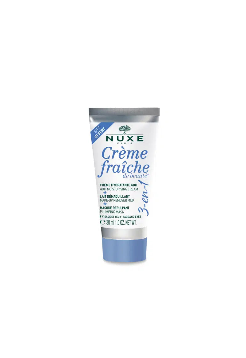 Nuxe, Creme Fraiche de Beaute, Återfuktande, Kräm, sminkborttagning mjölk & fyllande mask 3-i-1, 30 ml