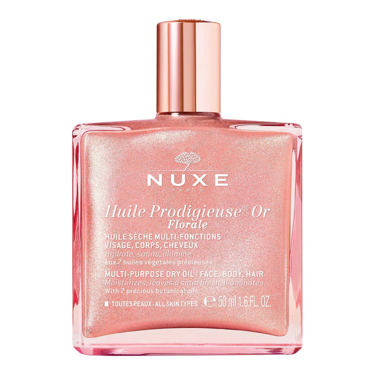 Nuxe, Huile Prodigieuse Or Florale, Återfuktande, Kroppsolja, För kropp, ansikte & hår, 50 ml