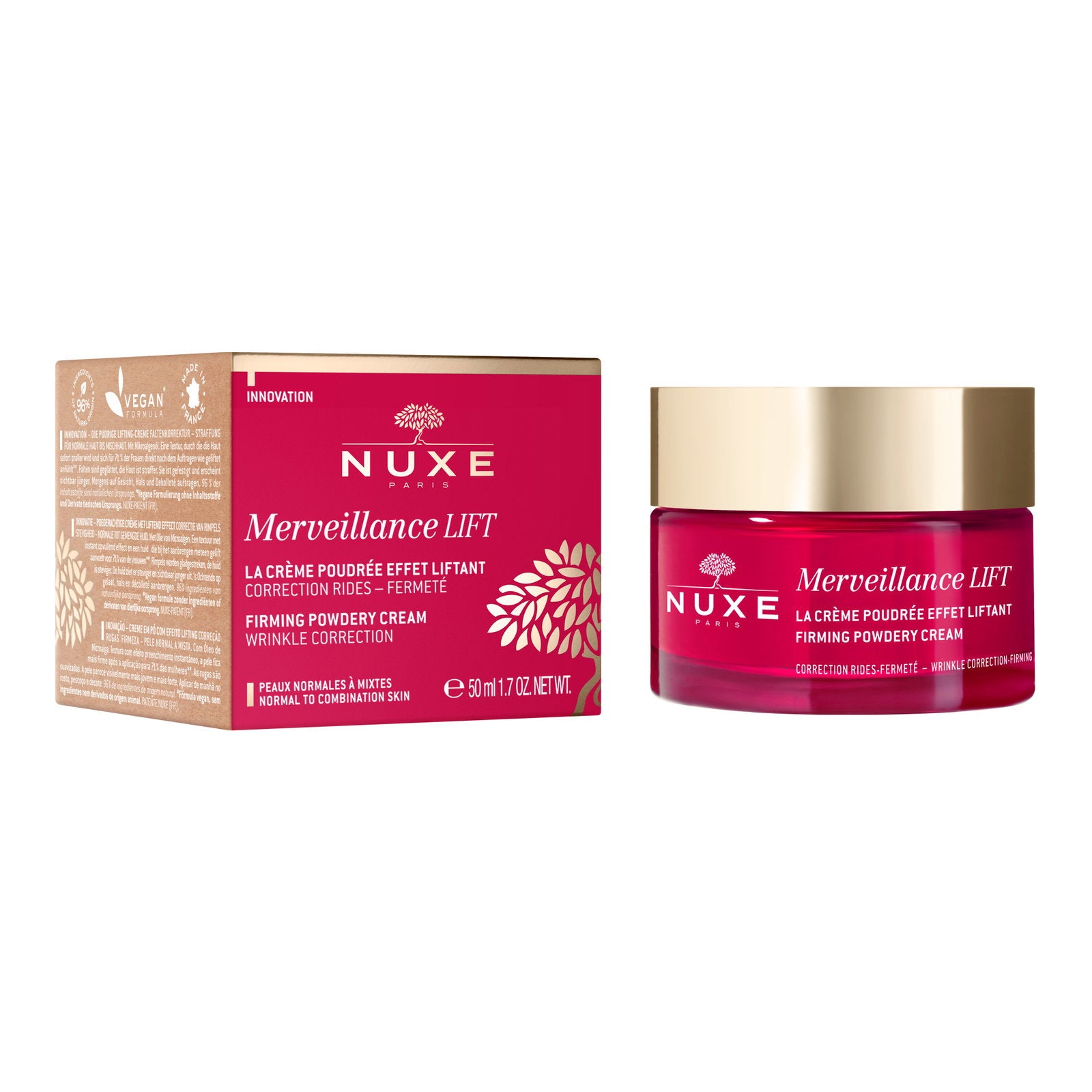 Nuxe, Merveillance Lift Powdery, Vegan, Uppstramning, Dag, Grädde, För ansiktet, 50 ml