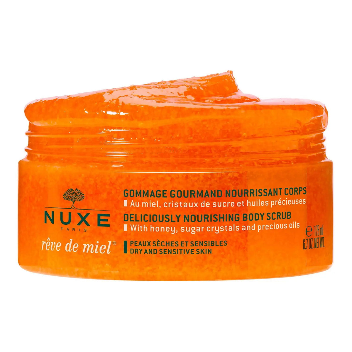 Nuxe, Reve de Miel Deliciously, Vegan, Lugnande, Kroppsskrubb, 175 ml