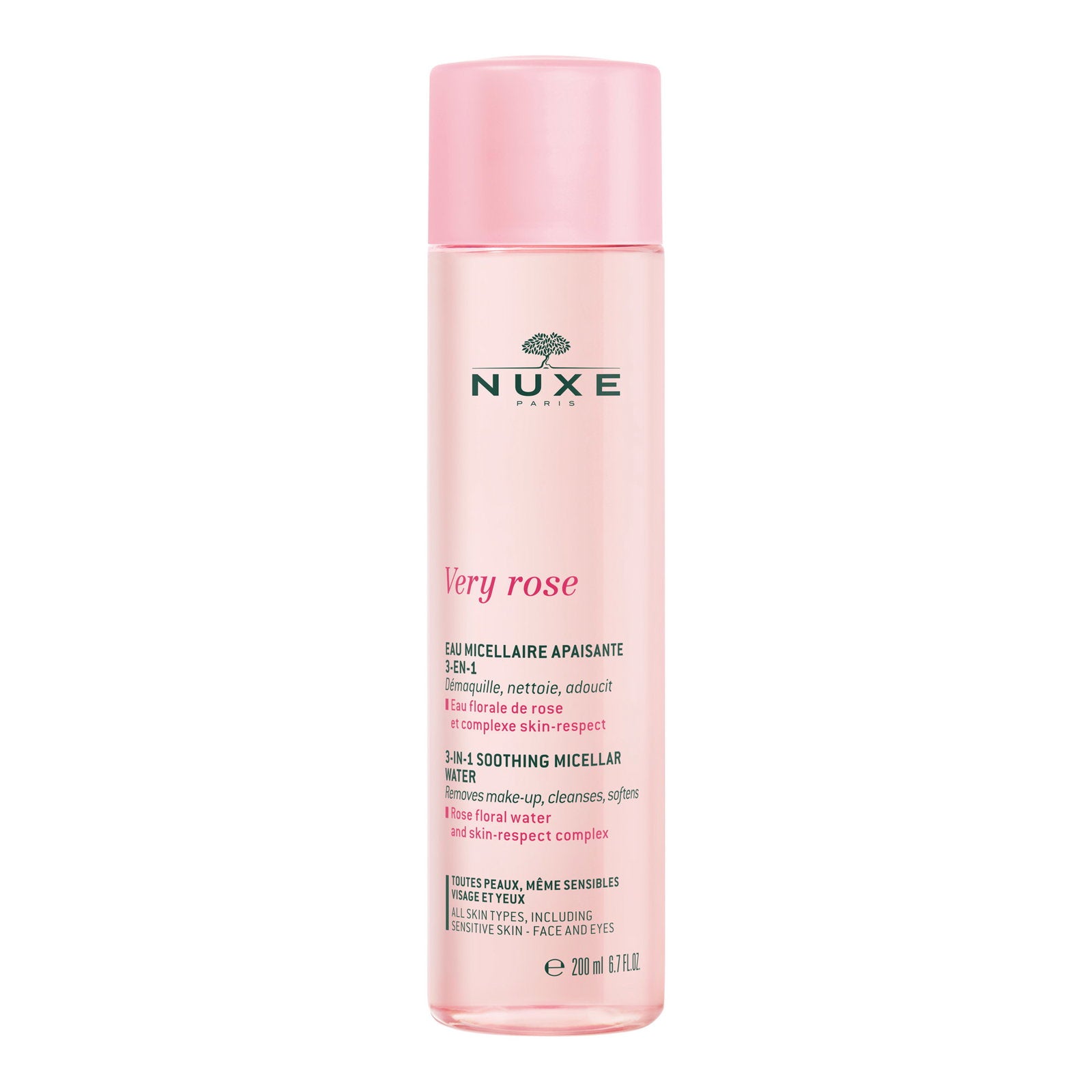 Nuxe, Very Rose, Cleansing, Micellar Water, For sensitive skin, 200 ml