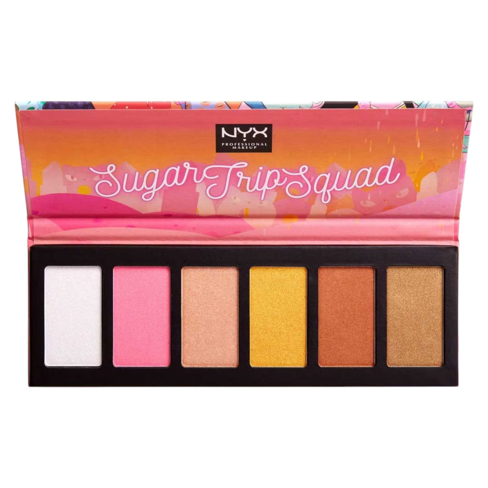 Nyx, Sugar Trip Squad, Djurförsöksfri, Skimrande, Highlighterpalett, 01, SQUADHP, 30 g