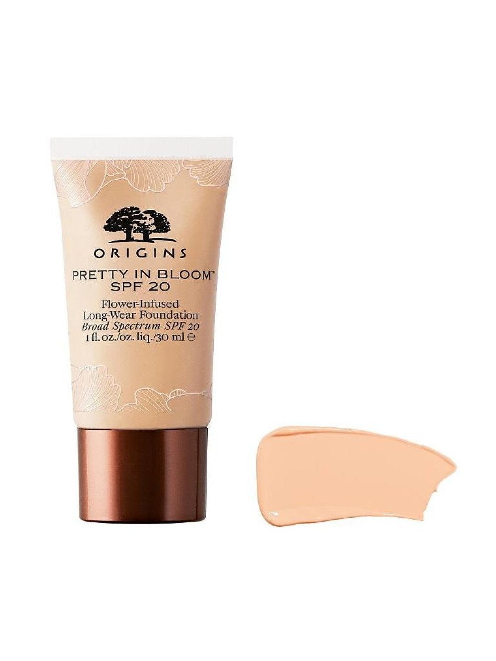 Origins, Pretty In Bloom, Långvarig, Krämfoundation, 540, Medium djup gyllene varm, SPF 20, 30 ml