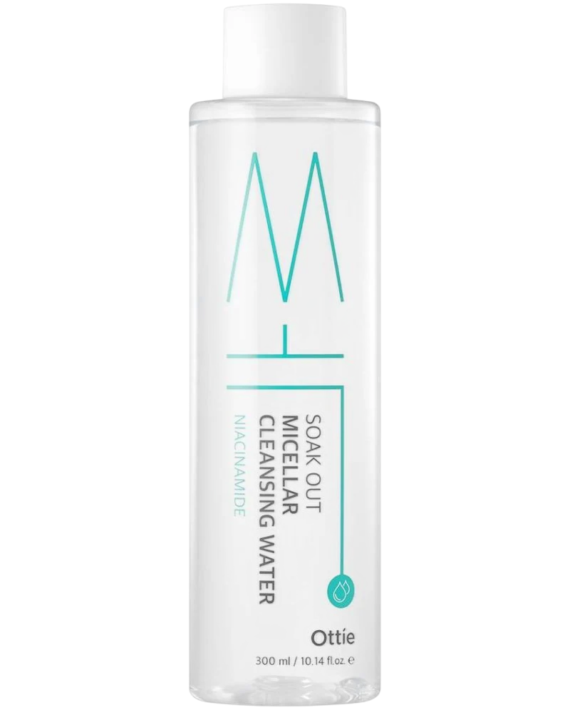Ottie, Soak Out, Rengöring & Lugnande, Micellärt vatten, Känslig, 300 ml