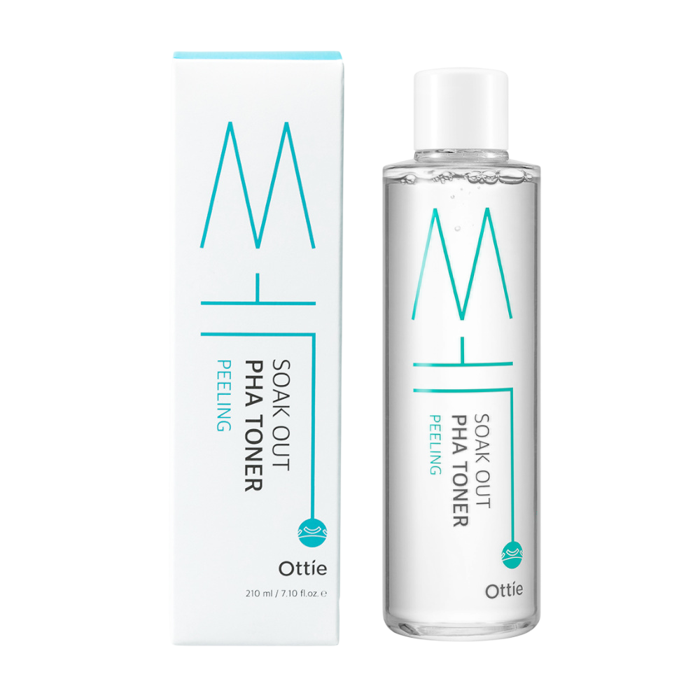 Ottie, Soak Out, Hydrating & Exfoliating, Tonic lotion, För ansiktet, 210 ml