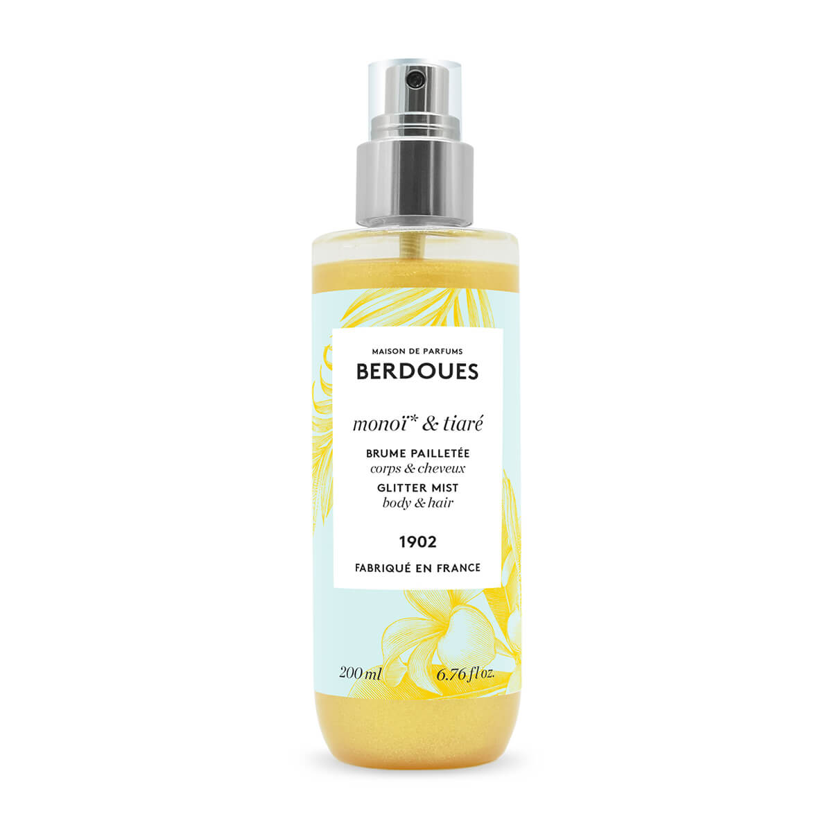 Parfums Berdoues, Monoi & Tiare, Glittery, Doftvatten, För hår & kropp, 200 ml