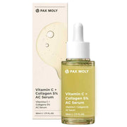 PaxMoly, Ac Serum, Vitamin C + Collagen 5%, Hydrating & Brightening, Dag & Natt, Serum, För ansiktet, 50 ml