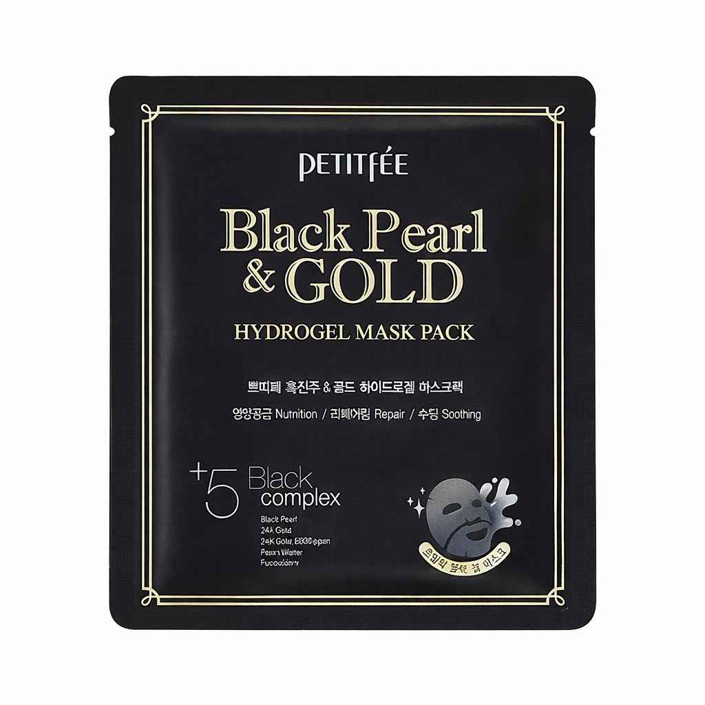 Petitfee, Black Pearl & Gold, Hydrating & Brightening, Gelmask, Ansikte, 32 g