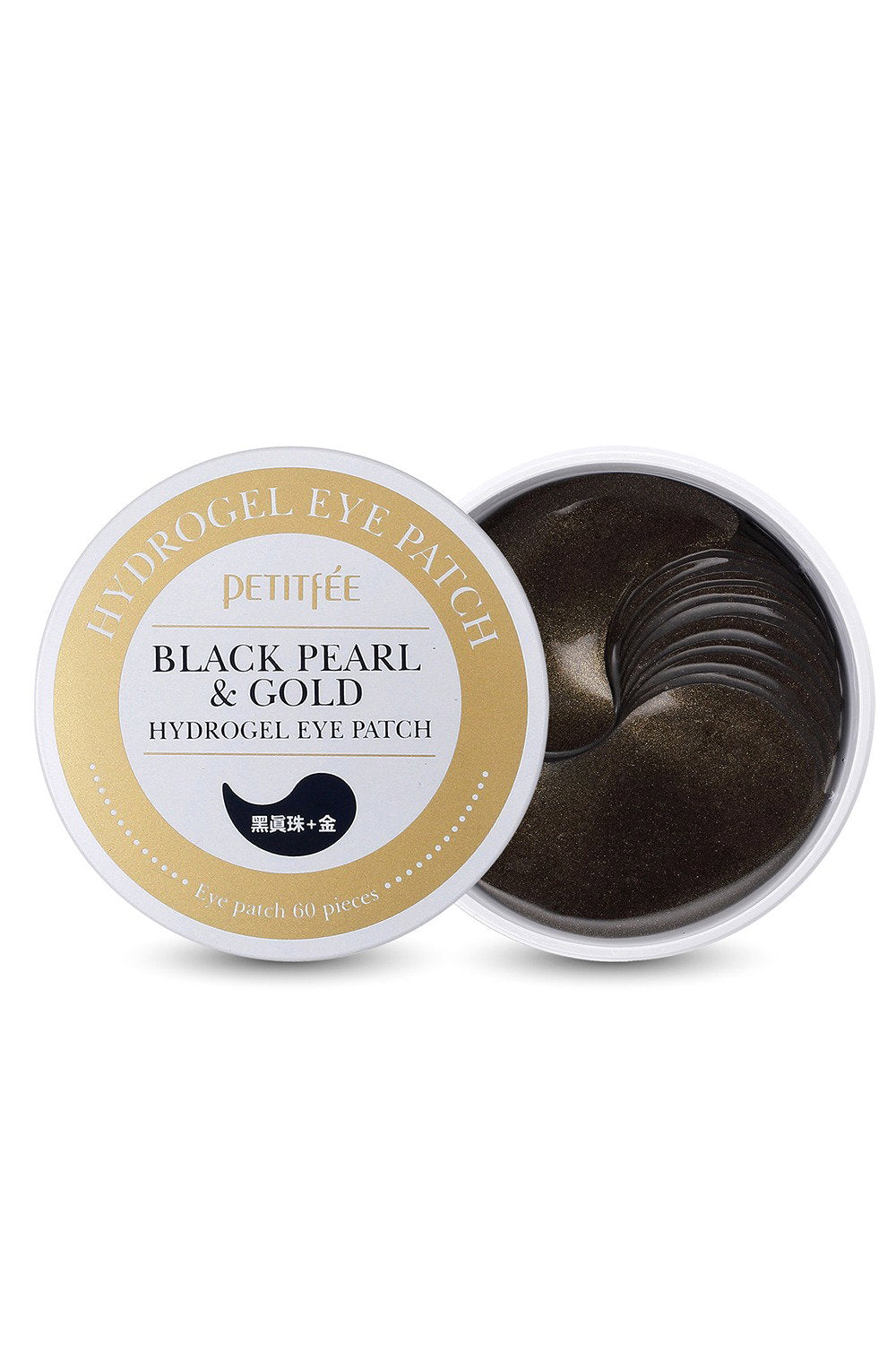 Petitfee, Black Pearl & Gold, Hydrogel, Hydrating & Brightening, Dag & Natt, Ögontäckning, 60 st