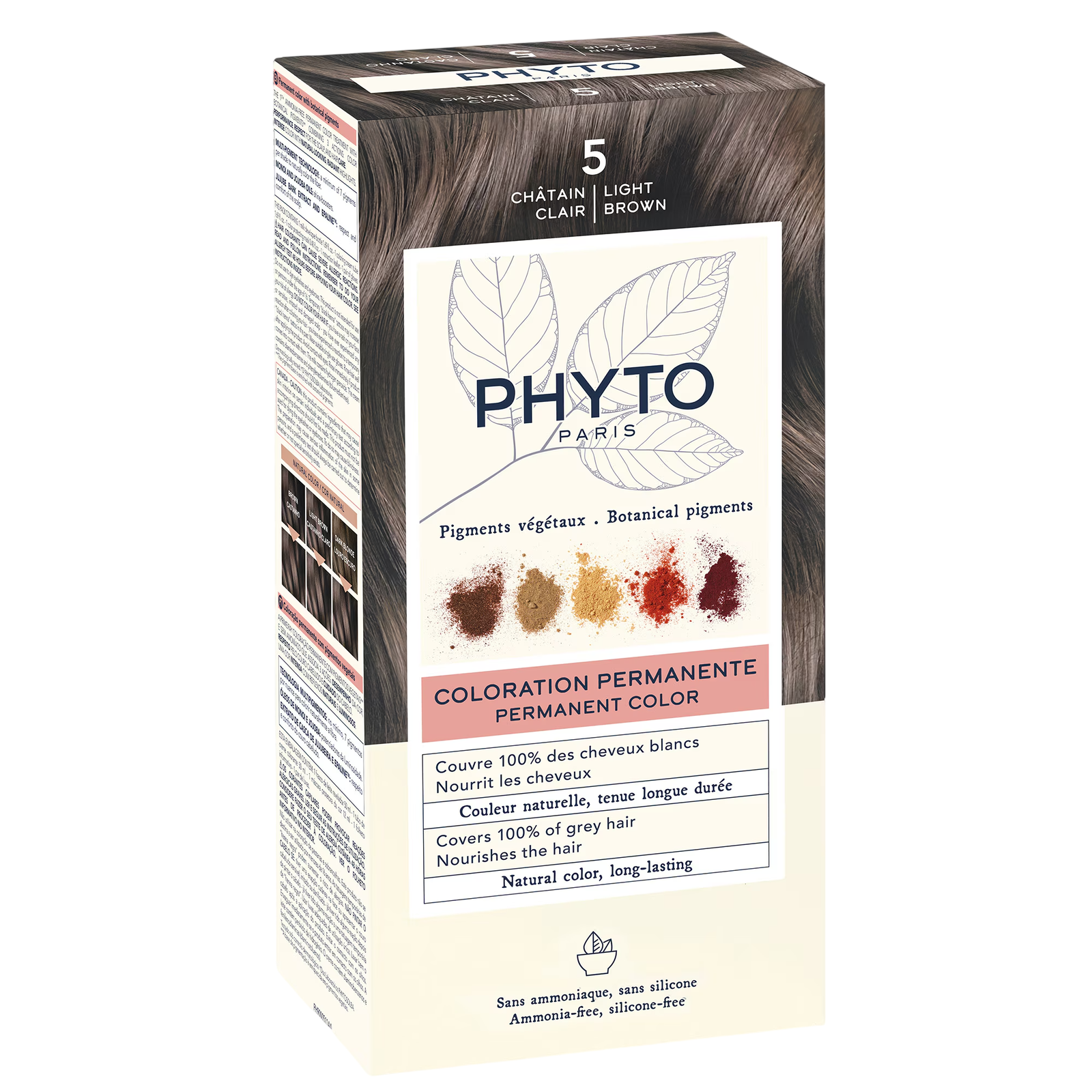 Phyto, Color, Permanent hårfärg, 5 Light Chestnut, 50 ml