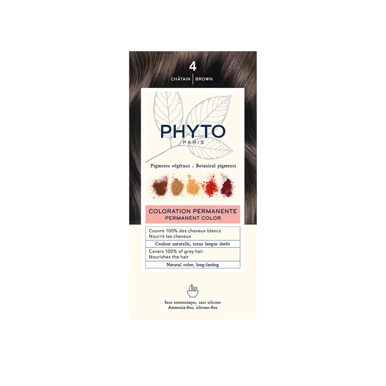 Phyto, Phytocolor, Permanent hårfärg, 4 Brown, 50 ml