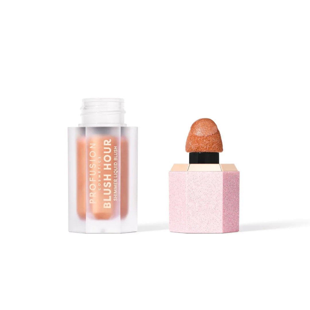 Profusion Cosmetics, Blush Hour, Glossy & Illuminating, Flytande rouge, Peach Mimosa, 6 ml