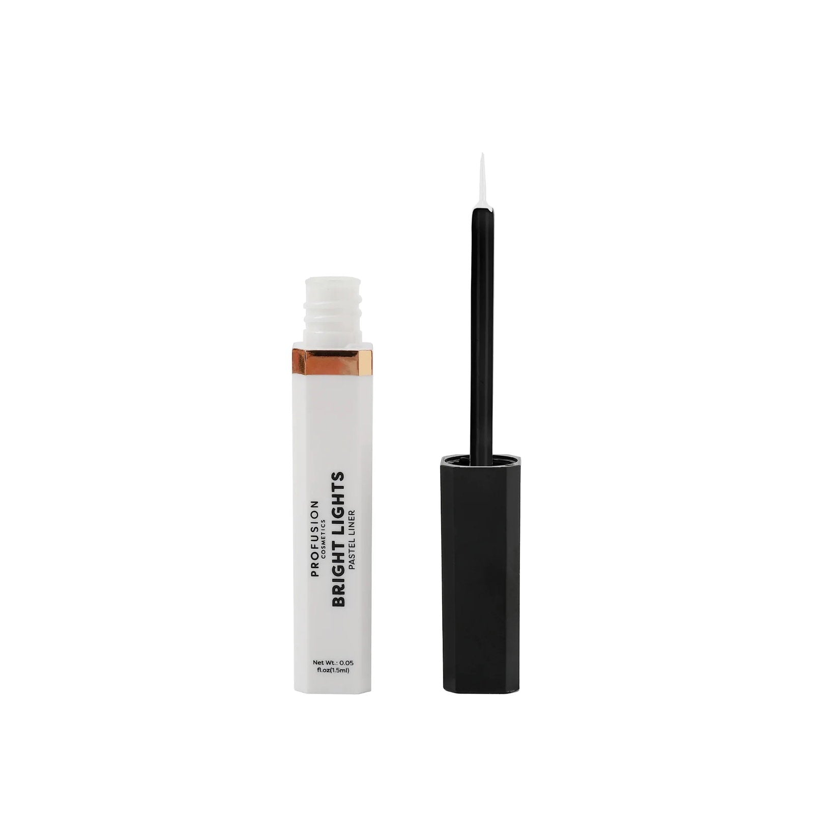 Profusion Cosmetics, Bright Lights Pastel, Long Lasting & Illuminating, Flytande eyeliner, Vit, 1.5 ml