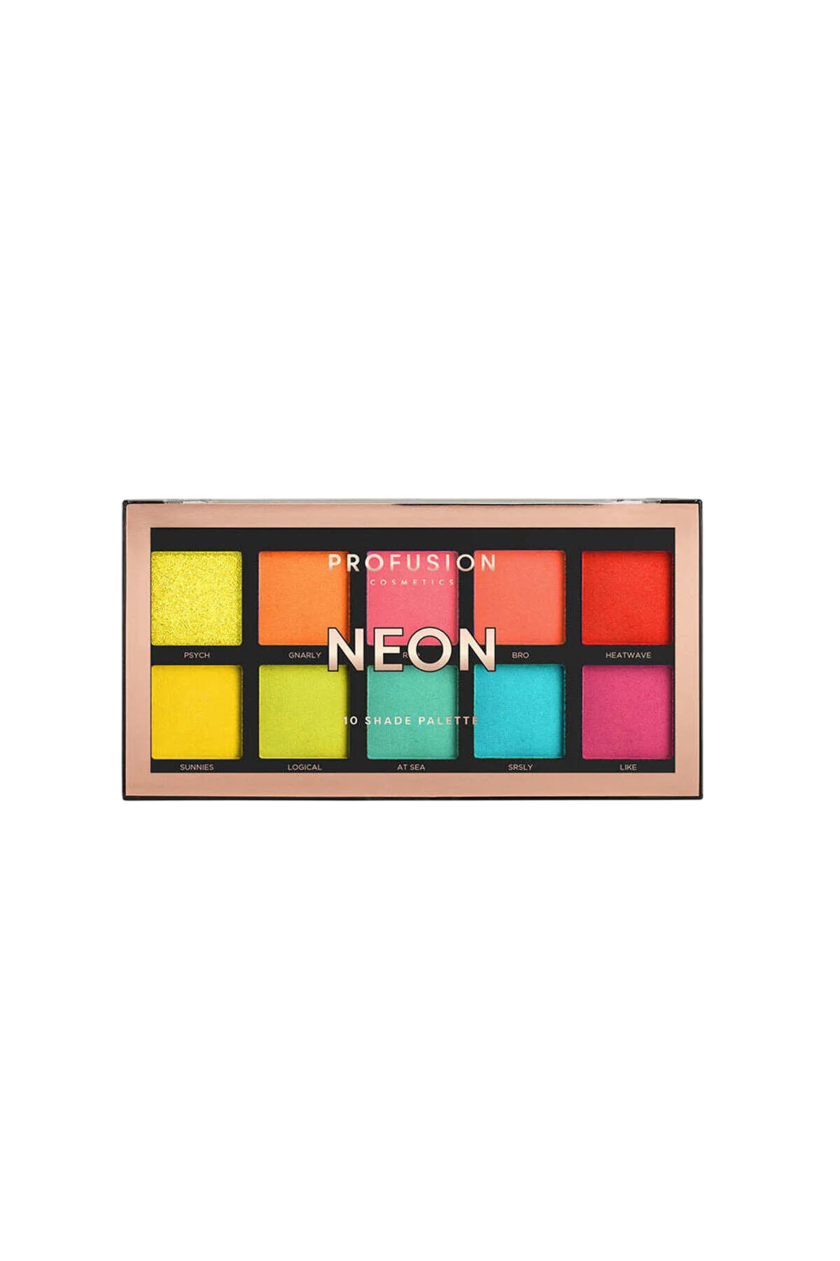 Profusion Cosmetics, Neon, Ögonskuggspalett, 10 nyanser, 103 g