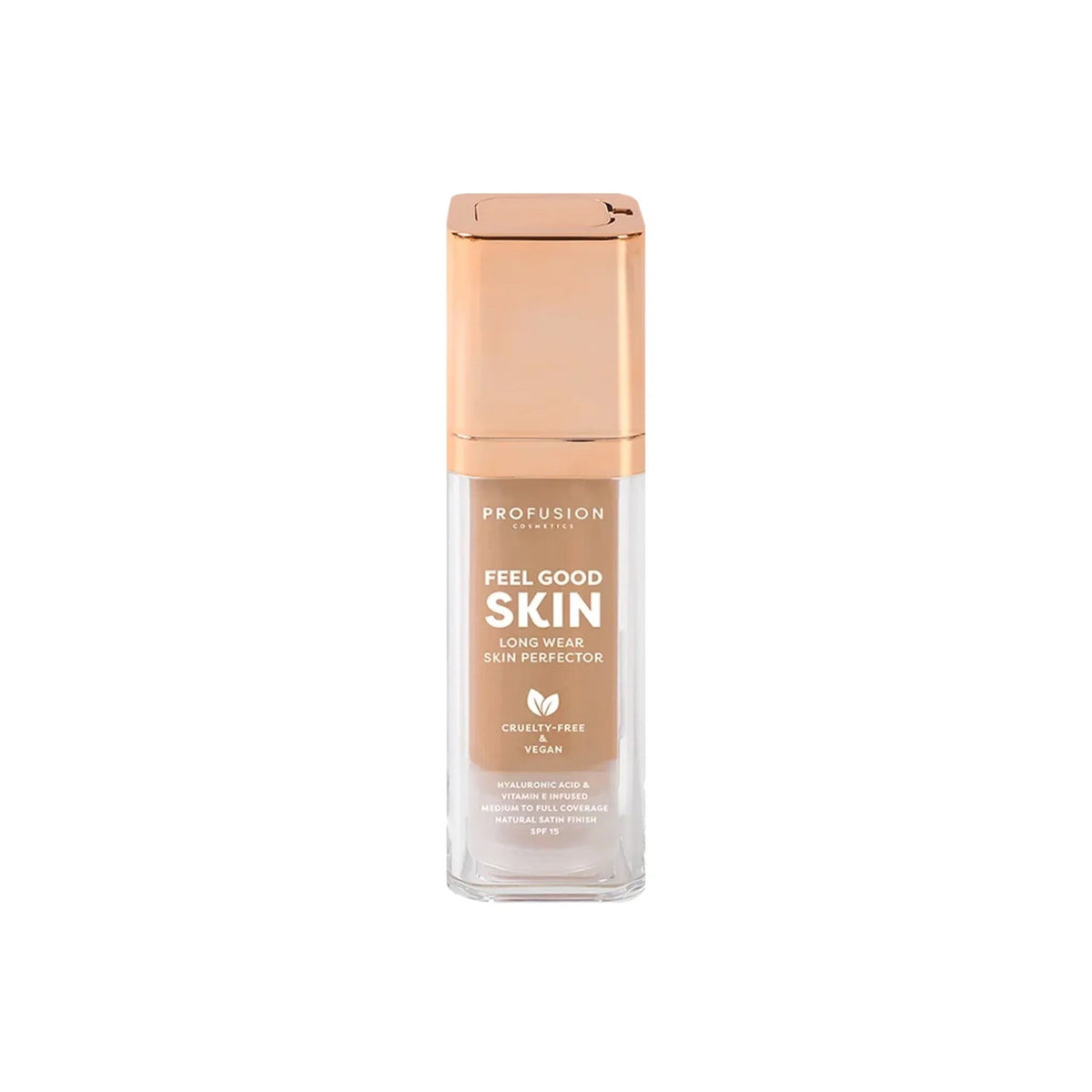 Profusion Cosmetics, Feel Good Skin, Satinfinish, Flytande foundation, 200, Ljus, SPF 15, 30 ml
