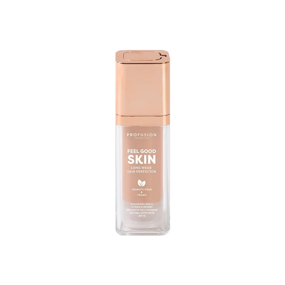 Profusion Cosmetics, Feel Good Skin, Satinfinish, Flytande foundation, 110, Rättvis, SPF 15, 30 ml