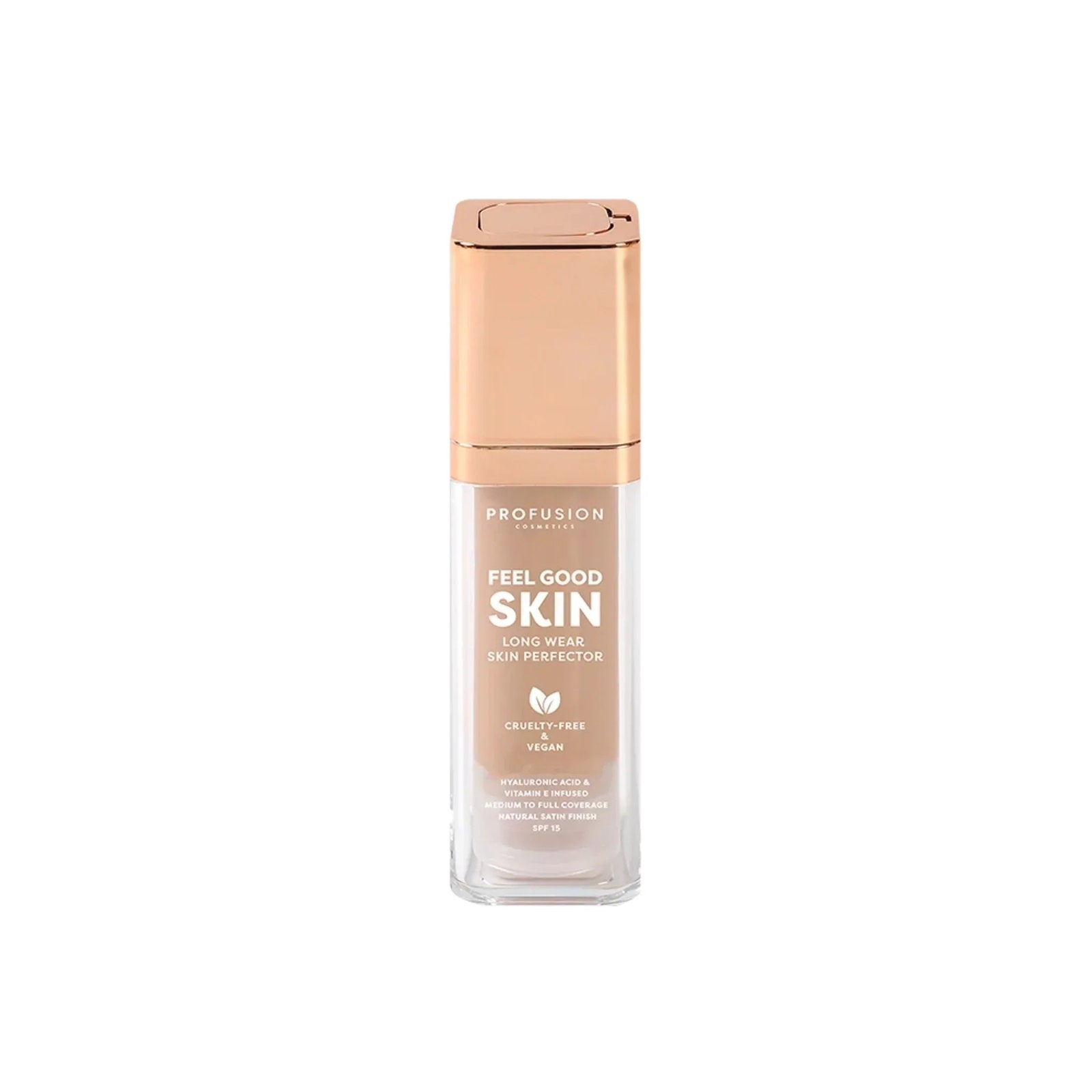 Profusion Cosmetics, Feel Good Skin, Satinfinish, Flytande foundation, 320, Medium, SPF 15, 30 ml