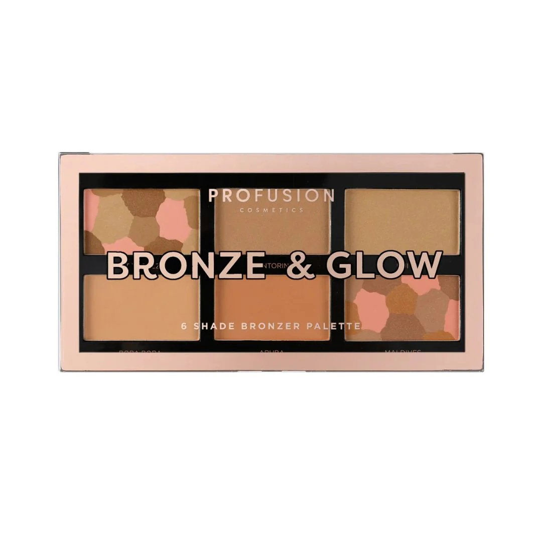 Profusion Cosmetics, Bronze & Glow, Matte & Contouring, Rouge- och highlighterpalett, 15.6 g