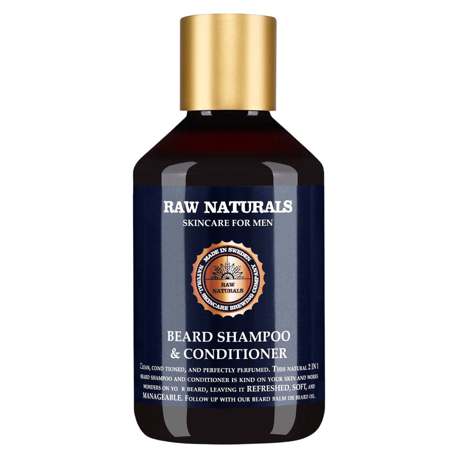 Raw Naturals, Beard Shampoo & Conditioner, 100% vegansk, Skäggschampo, Mjukhet, 250 ml