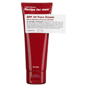 Recipe For Men, SPF 30 Face Cream, Fuktighetskräm, Grädde, För ansiktet, SPF30, 75 ml