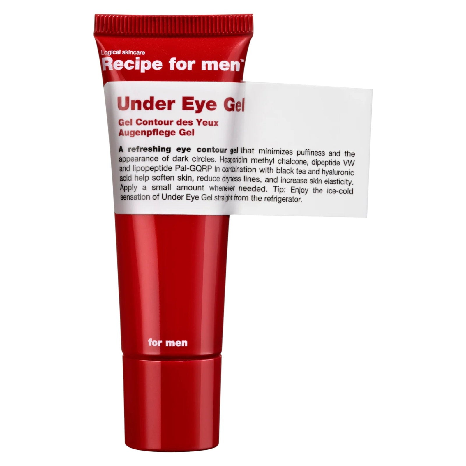 Recipe For Men, Under Eye Gel, 100% vegansk, Minimizes puffiness, Morgon och kväll, Ögongel, 25 ml