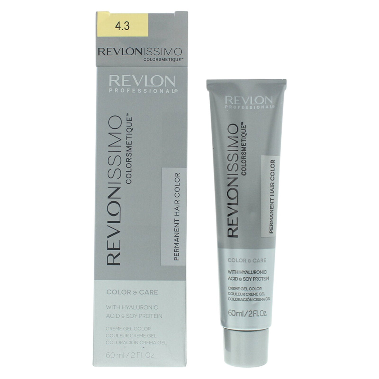 Revlon, Revlonissimo Colorsmetique, Hyaluronsyra, Permanent hårfärg, 4.3 Medium Golden Brown, 60 ml