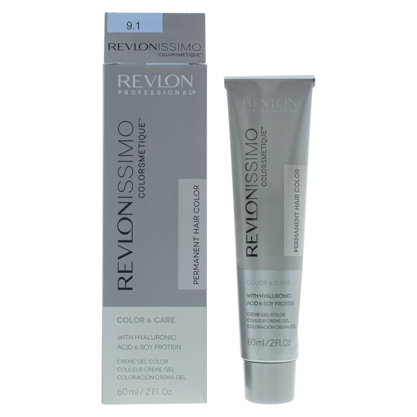 Revlon, Revlonissimo Colorsmetique, Hyaluronsyra, Permanent hårfärg, 9.1 Very Light Ash Blonde, 60 ml