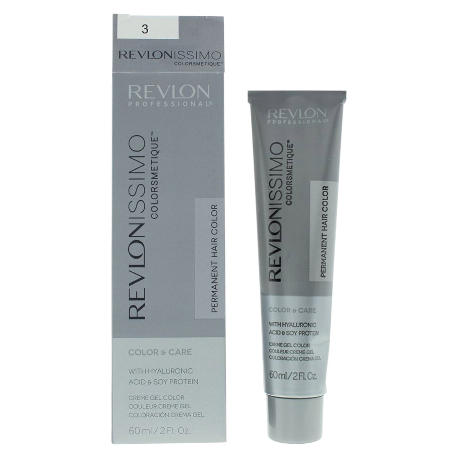 Revlon, Revlonissimo Colorsmetique, Hyaluronsyra, Permanent hårfärg, 3 Dark Brown, 60 ml