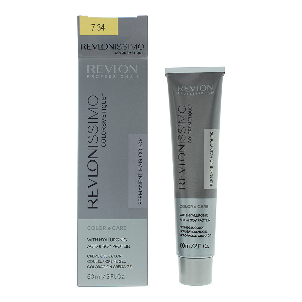 Revlon, Revlonissimo Colorsmetique, KER-HA Komplex, Permanent hårfärg, 7.34 Medium Copper Gold Blonde, 60 ml