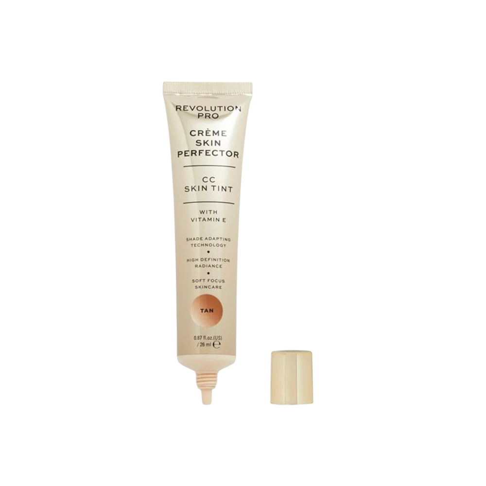 Revolution Pro, Perfecting Skin Tint, Vitamin E, Naturlig glans, CC kräm, Solbränna, 26 ml