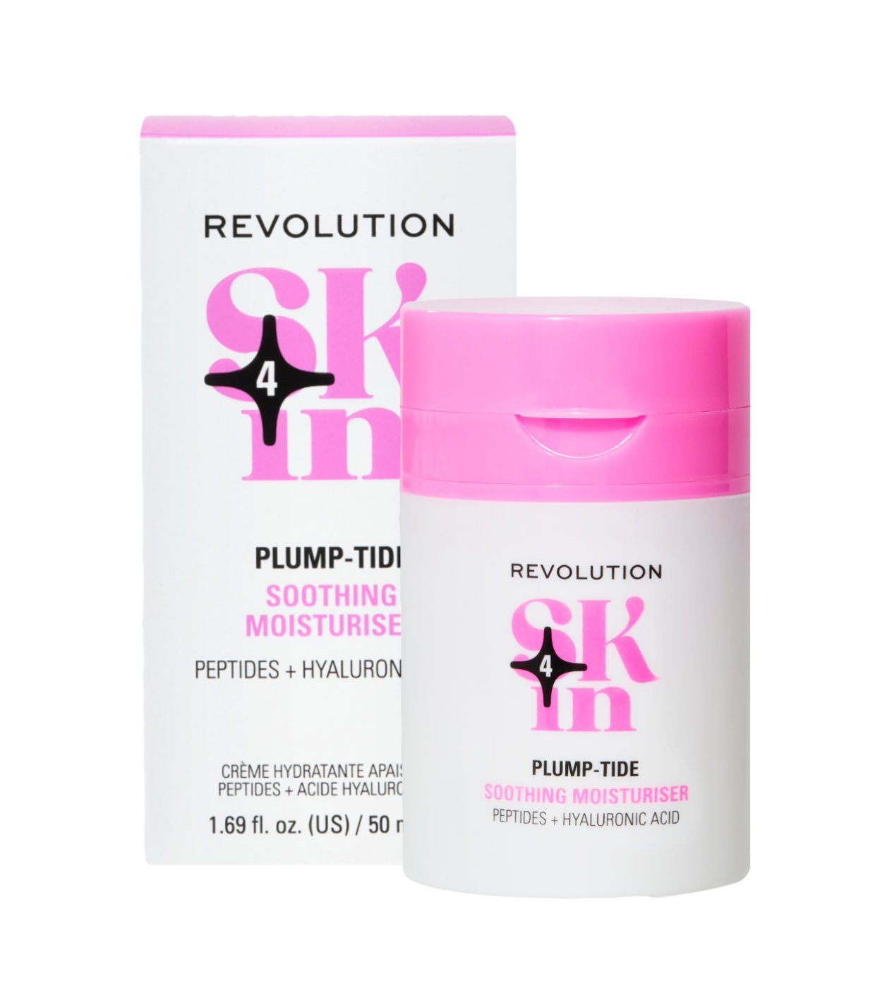 Revolution Skincare, Plump-Tide, Peptides & Hyaluronic Acid, Lugnande, Grädde, För ansiktet, 50 ml