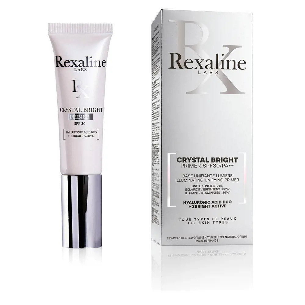 Rexaline, Crystal Bright, Hyaluronsyra + 3 ljusa aktiva ingredienser, Belyst, Krämprimer, 30 ml