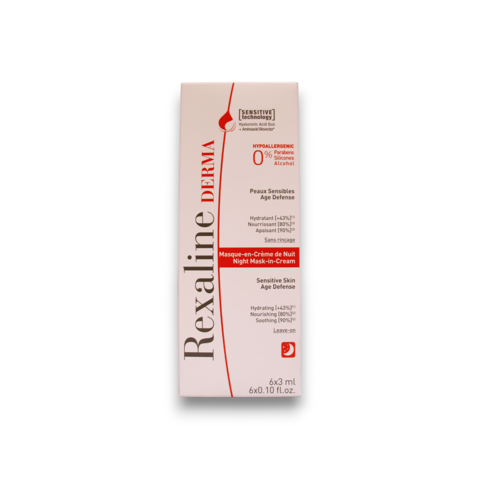 Set, Rexaline, Derma, Närande, Nattsömnsmask, 6 st, 3 ml