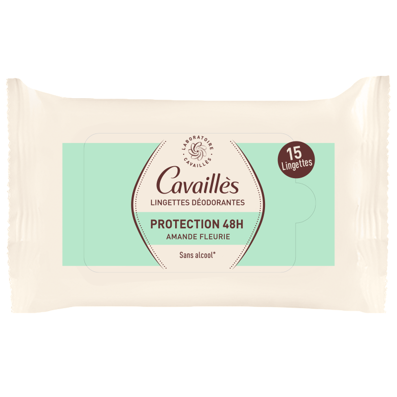 Roge Cavailles, Deodorant Wipes, 48h Protection, Antiperspirant, Unisex, 15 st