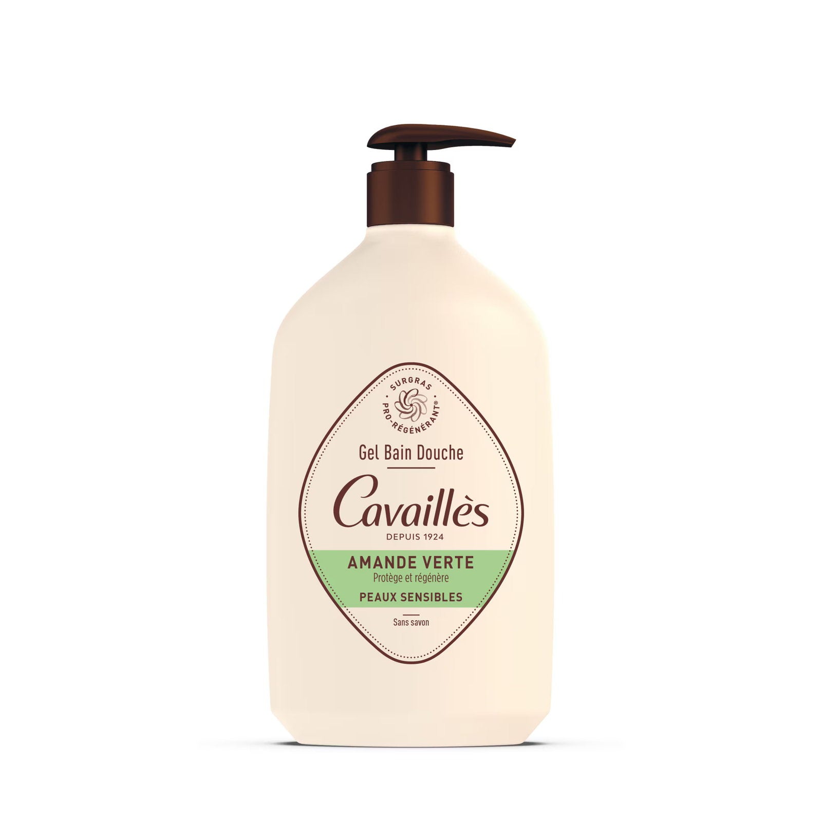 Roge Cavailles, Roge Cavailles, Green Almond, Regenerering, Duschgel, För känslig hud, 1000 ml