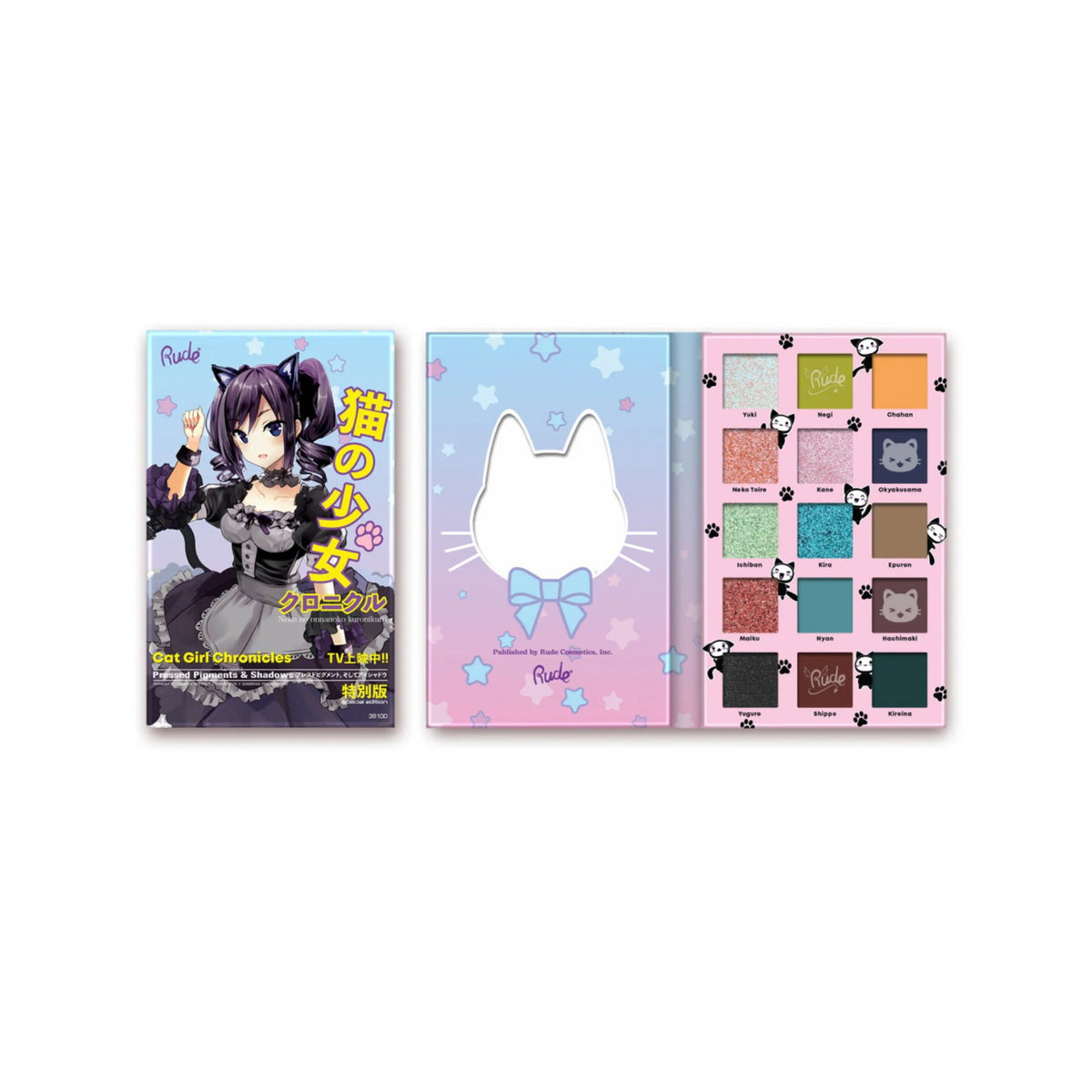 Rude Cosmetics, Cat Girl Chronicles, Ögonskuggspalett, 15 nyanser