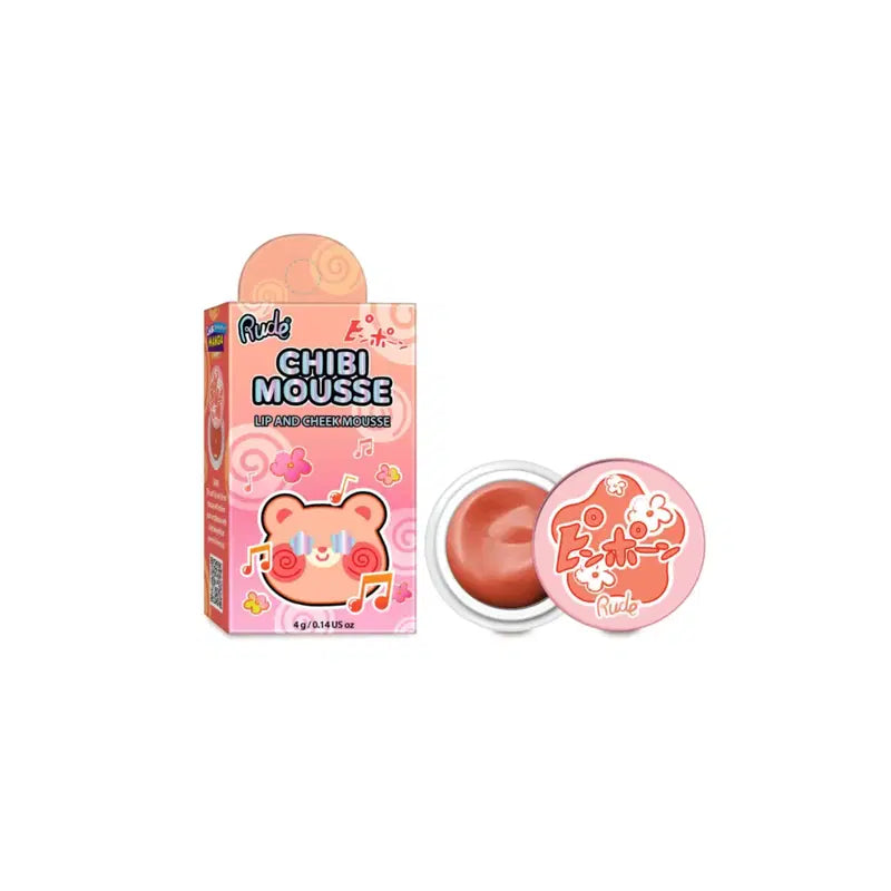 Rude Cosmetics, Chibi Mousse, Läpp- och kindbalsam 2-i-1, Fuzzy, 4 g