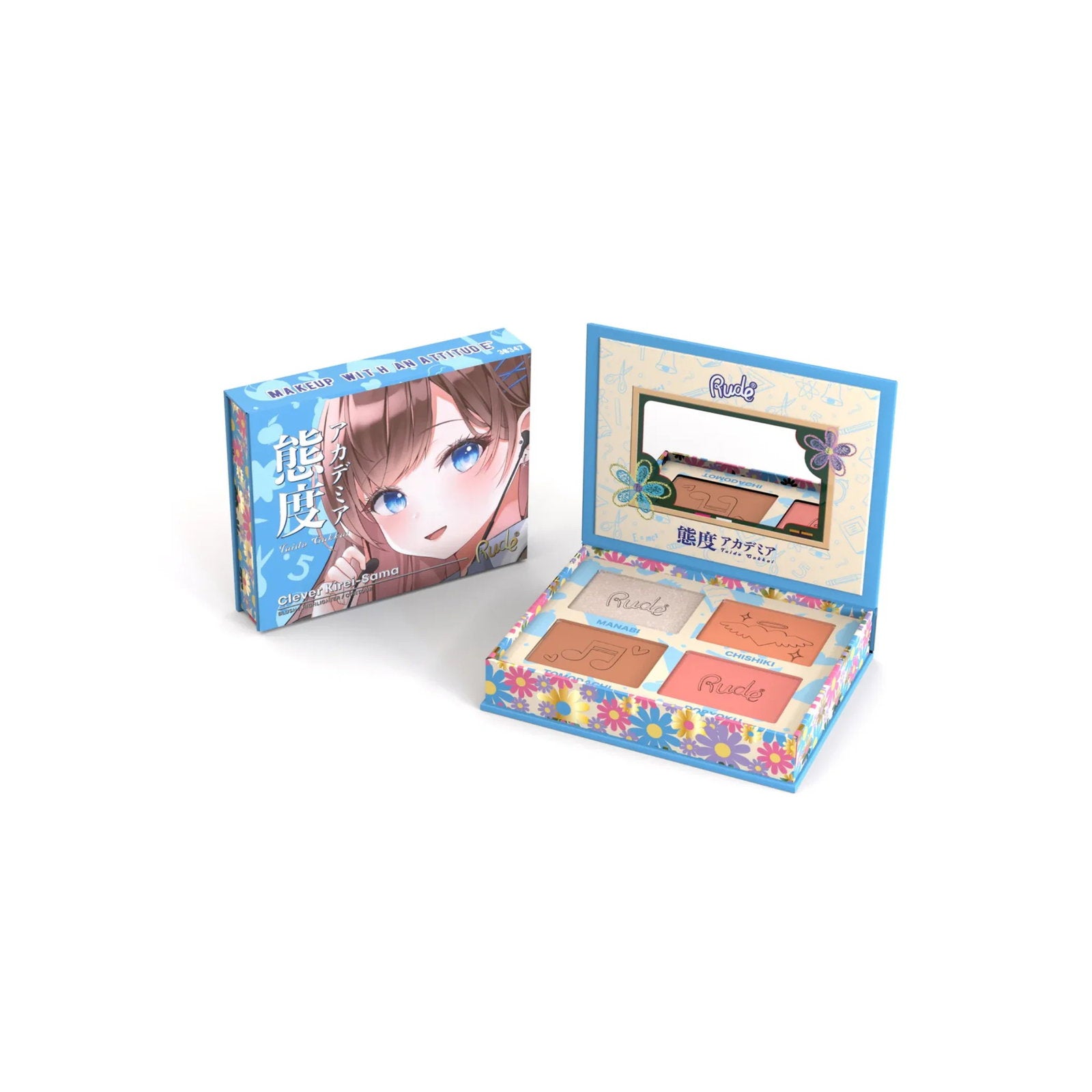 Rude Cosmetics, Clever Kirei-Sama, Fleranvändning, Ansiktspalett, 4 nyanser