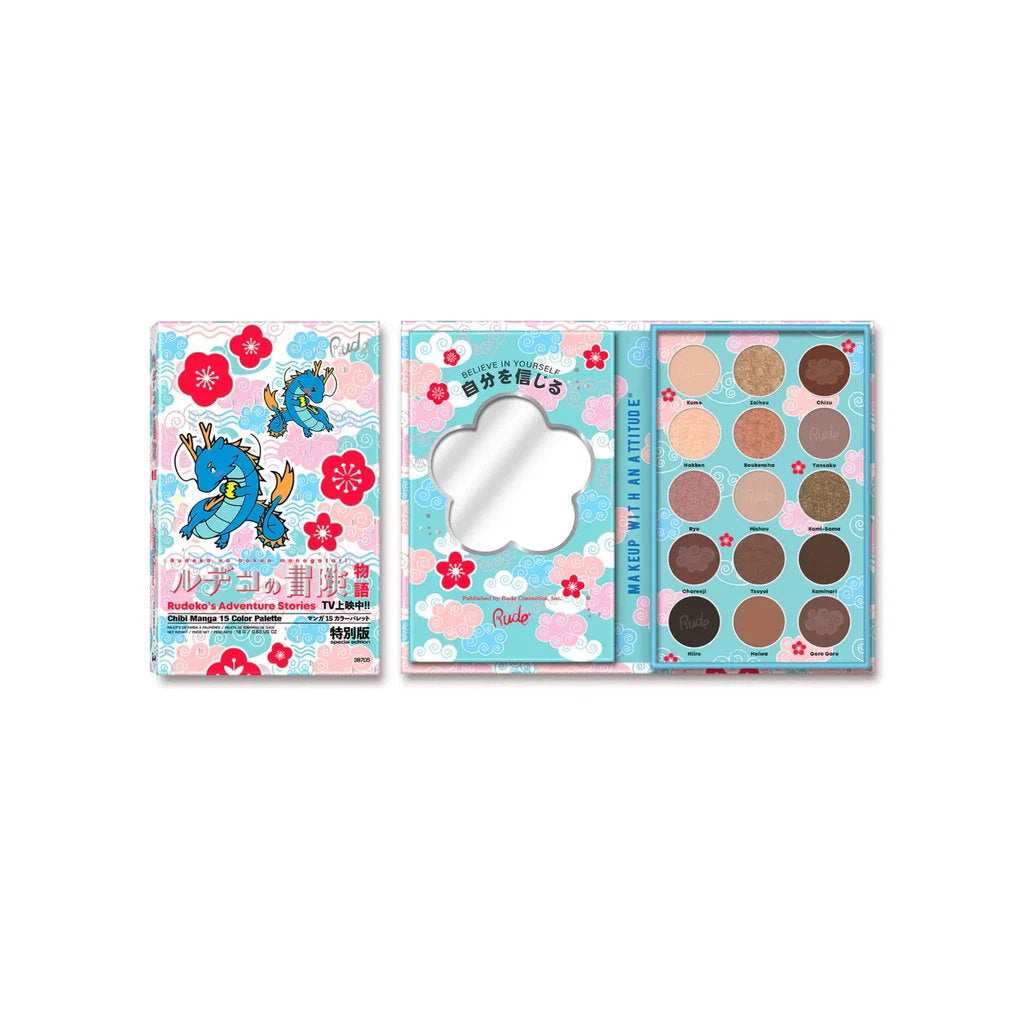 Rude Cosmetics, Rudeko's Adventure Stories, Ögonskuggspalett, 15 nyanser