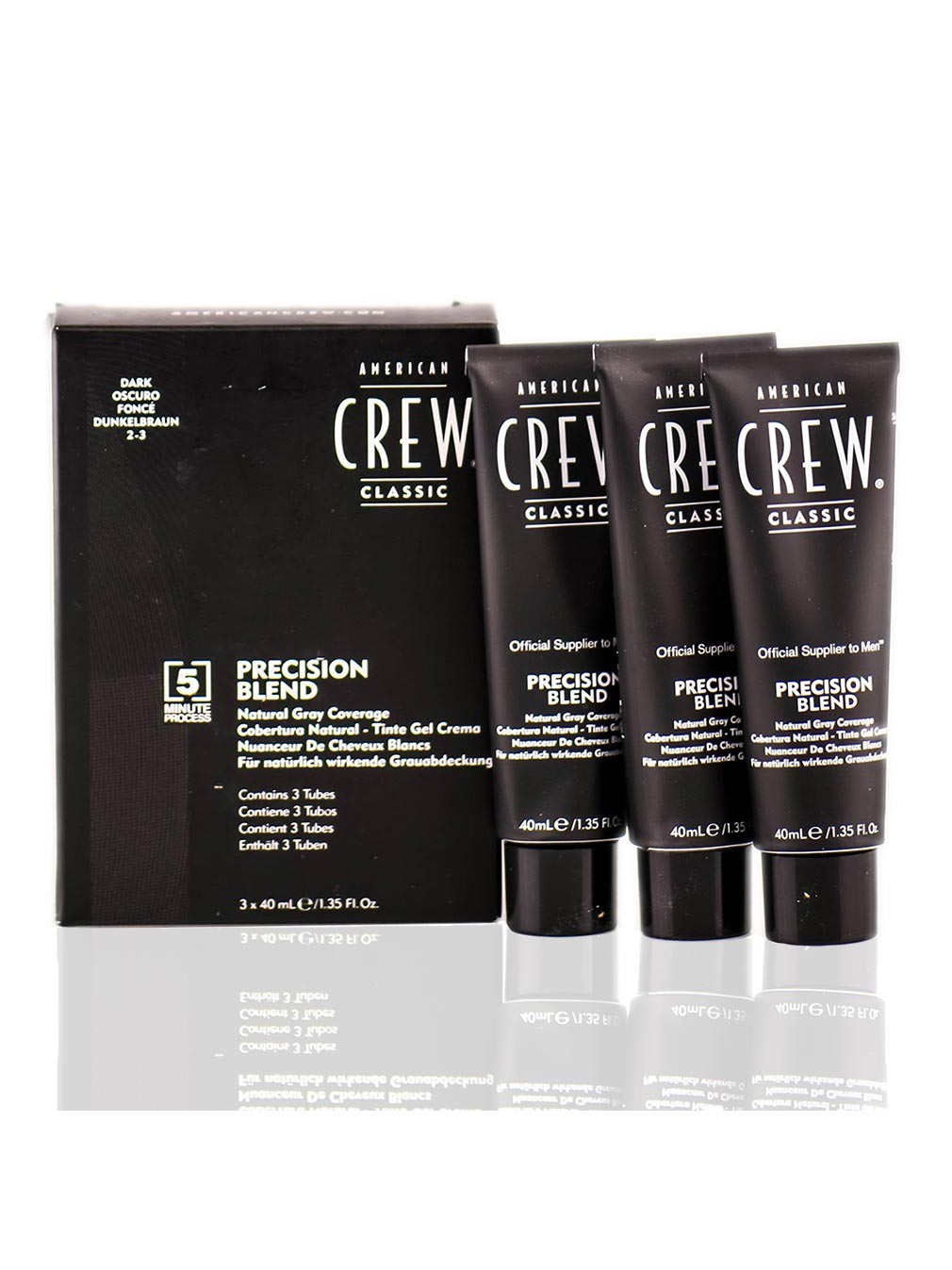 Set American Crew: Precision Blend, semi-permanent hårfärg, 2-3, 40 ml + Precision Blend, semi-permanent hårfärg, 2-3, 40 ml + Precision Blend, semi-permanent hårfärg, 2-3, 40 ml